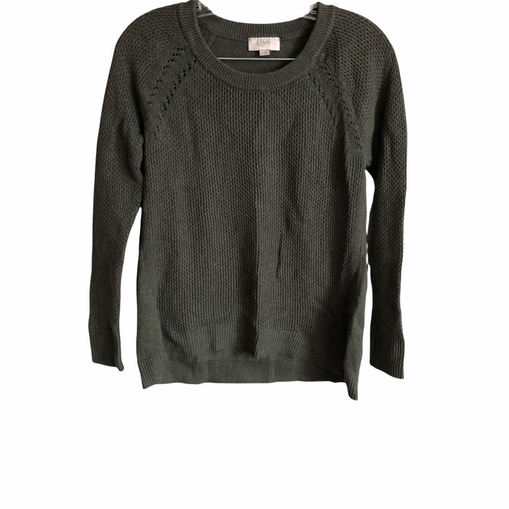 Loft Outlet Forest Green Knit Sweater